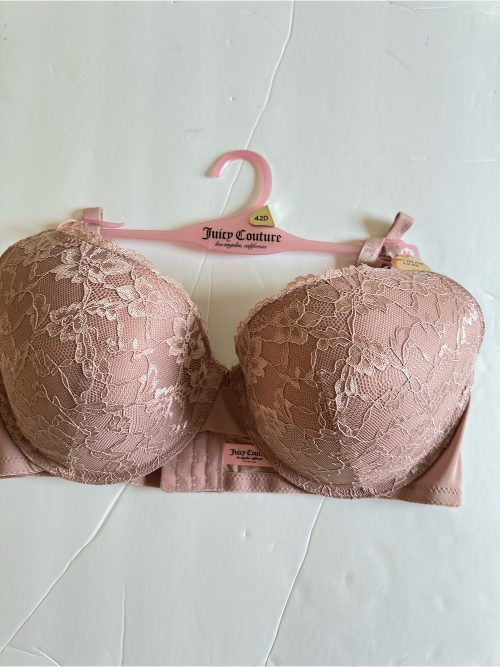 Juicy Couture Lace Push Up Sexy Bra in Dusty Mauve Size 42D (Brand New)